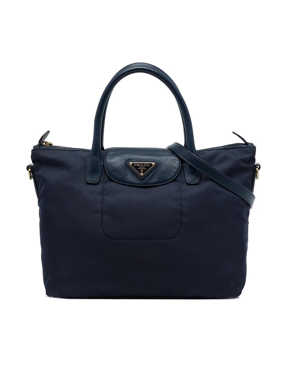 Prada Saffiano Trimmed Tessuto Satchel #358249P54B
